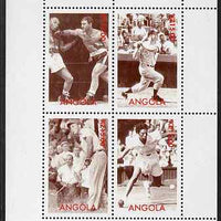 Angola 2000 Sports Legends 1950-1960 perf sheetlet containing 4 values (Boxing, Baseball, Golf & Tennis) unmounted mint. Note this item is privately produced and is offered purely on its thematic appeal