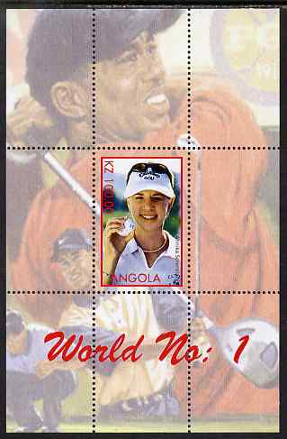 Angola 2000 World No.1 - Annika Sörenstam (Golf) perf souvenir sheet unmounted mint. Note this item is privately produced and is offered purely on its thematic appeal