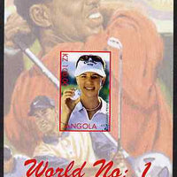 Angola 2000 World No.1 - Annika Sörenstam (Golf) imperf souvenir sheet unmounted mint. Note this item is privately produced and is offered purely on its thematic appeal