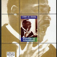 Somaliland 1999 Great People of the 20th Century - Martin Luther King perf souvenir sheet unmounted mint. Note this item is privately produced and is offered purely on its thematic appeal