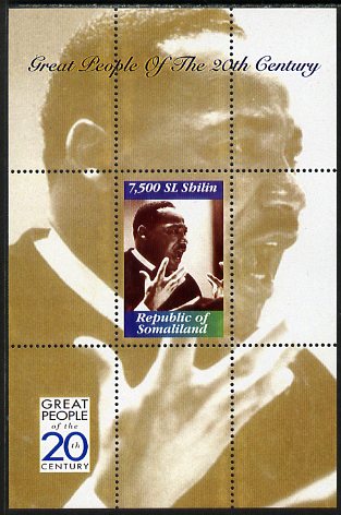 Somaliland 1999 Great People of the 20th Century - Martin Luther King perf souvenir sheet unmounted mint. Note this item is privately produced and is offered purely on its thematic appeal