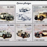 St Thomas & Prince Islands 2009 Early Cars perf sheetlet containing 5 values unmounted mint