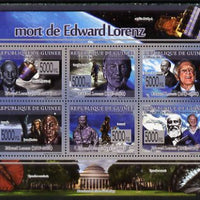 Guinea - Conakry 2009 Death of Edward Lorenz perf sheetlet containing 6 values unmounted mint