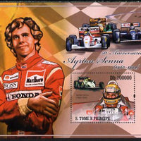 St Thomas & Prince Islands 2010 50th Birth Anniversary of Ayrton Senna perf s/sheet unmounted mint