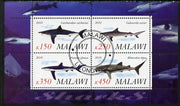 Malawi 2010 Sharks perf sheetlet containing 4 values fine cto used