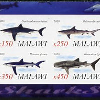 Malawi 2010 Sharks imperf sheetlet containing 4 values unmounted mint