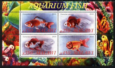 Malawi 2010 Aquarium Fish perf sheetlet containing 4 values unmounted mint