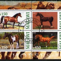 Malawi 2010 Horses perf sheetlet containing 4 values fine cto used