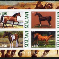 Malawi 2010 Horses imperf sheetlet containing 4 values unmounted mint