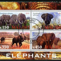 Malawi 2010 Elephants perf sheetlet containing 4 values fine cto used