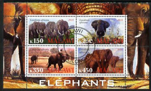 Malawi 2010 Elephants perf sheetlet containing 4 values fine cto used