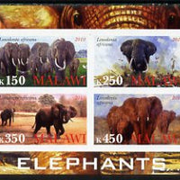 Malawi 2010 Elephants imperf sheetlet containing 4 values unmounted mint