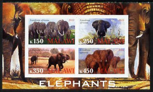 Malawi 2010 Elephants imperf sheetlet containing 4 values unmounted mint