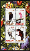 Malawi 2010 Parrots perf sheetlet containing 4 values fine cto used