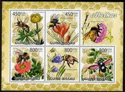 Guinea - Bissau 2009 Bees & Flowers perf sheetlet containing 6 values unmounted mint