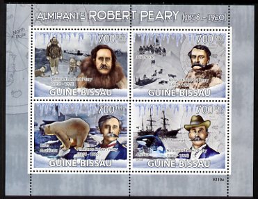 Guinea - Bissau 2009 Robert Peary perf sheetlet containing 4 values unmounted mint Michel 4148-51