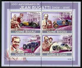 Guinea - Bissau 2009 Jean Bugatti perf sheetlet containing 4 values unmounted mint Michel 4168-71