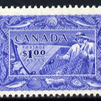 Canada 1951 Fisherman $1 mounted mint, SG 433