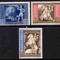 Germany 1942 Signing of European Postal Union Agreement opt'd set of 3 unmounted mint, SG 813-15