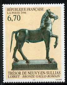 France 1996 Bronze Horse sculpture 6.70f from Art set of 3, unmounted mint, SG3307