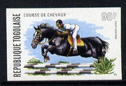 Togo 1974 Steeple-chaser taking fence 90f air IMPERF unmounted mint, as SG1030