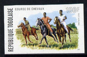 Togo 1974 Horses Racing 100f unmounted mint IMPERF from Horse Racing set of 4, as SG 1031