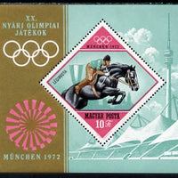 Hungary 1972 Olympic Games (2nd series) 10fo perf miniature sheet, featuring Show-Jumping, unmounted mint, SG MS2695