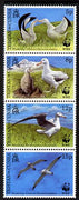 Tristan da Cunha 1999 WWF - Wandering Albatros vertical perf strip of 4 unmounted mint SG 651a