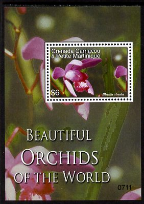 Grenada - Grenadines 2007 Orchids of the World $6 perf m/sheet (Bletilla striata) unmounted mint, SG MS3891b