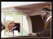 Liberia 2007 Election of President Ellen Johnson Sirleaf perf m/sheet (Taking oath of Office) unmounted mint