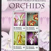 St Vincent 2007 Orchids perf sheetlet of 4 x $2 unmounted mint SG 5640a