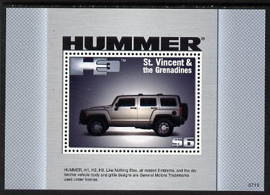 St Vincent 2008 Hummer H3 perf m/sheet unmounted mint SG MS5709