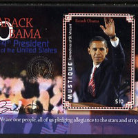 St Vincent - Mustique 2009 Inauguration of Pres Barack Obama perf m/sheet unmounted mint