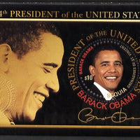 St Vincent - Bequia 2009 Inauguration of Pres Barack Obama perf m/sheet (with circular stamp) unmounted mint