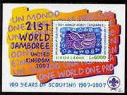 Sierra Leone 2007 Centenary of Scouting & 21st Scout Jamboree perf m/sheet unmounted mint, SG MS4512