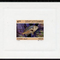 Mauritania 1986 Red Seabream 4um imperf deluxe sheet in issued colours on glazed sunken card unmounted mint Michel 899, as SG874