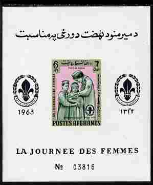 Afghanistan 1961 Womens Day (Scouts) 6a imperf m/sheet unmounted mint