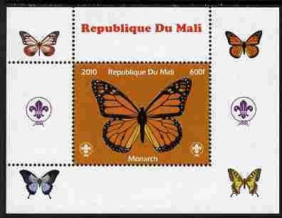 Mali 2010 Butterflies & Scouts individual perf deluxe sheet #1 unmounted mint