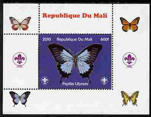 Mali 2010 Butterflies & Scouts individual perf deluxe sheet #2 unmounted mint. Note this item is privately produced and is offered purely on its thematic appeal