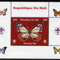 Mali 2010 Butterflies & Scouts individual perf deluxe sheet #4 unmounted mint. Note this item is privately produced and is offered purely on its thematic appeal