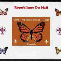 Mali 2010 Butterflies & Scouts individual imperf deluxe sheet #1 unmounted mint. Note this item is privately produced and is offered purely on its thematic appeal