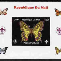 Mali 2010 Butterflies & Scouts individual imperf deluxe sheet #3 unmounted mint. Note this item is privately produced and is offered purely on its thematic appeal