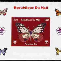 Mali 2010 Butterflies & Scouts individual imperf deluxe sheet #4 unmounted mint. Note this item is privately produced and is offered purely on its thematic appeal