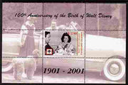 West Swan Island (Falkland Islands) 2001 Birth Centenary of Walt Disney perf s/sheet (with Shirley Temple & Scout Logo) unmounted mint. Note this item is privately produced and is offered purely on its thematic appeal, it has no postal validity