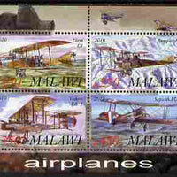 Malawi 2010 Military Aircraft of WW1 perf sheetlet containing 4 values unmounted mint