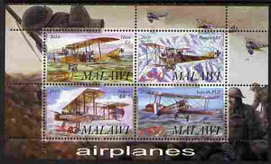 Malawi 2010 Military Aircraft of WW1 perf sheetlet containing 4 values unmounted mint