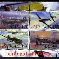 Malawi 2010 Military Aircraft of WW2 perf sheetlet containing 4 values unmounted mint