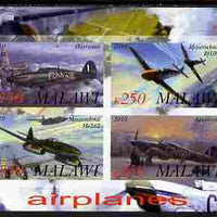 Malawi 2010 Military Aircraft of WW2 imperf sheetlet containing 4 values unmounted mint