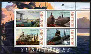 Malawi 2010 Submarines #01 perf sheetlet containing 4 values unmounted mint