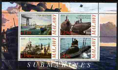 Malawi 2010 Submarines #01 perf sheetlet containing 4 values unmounted mint